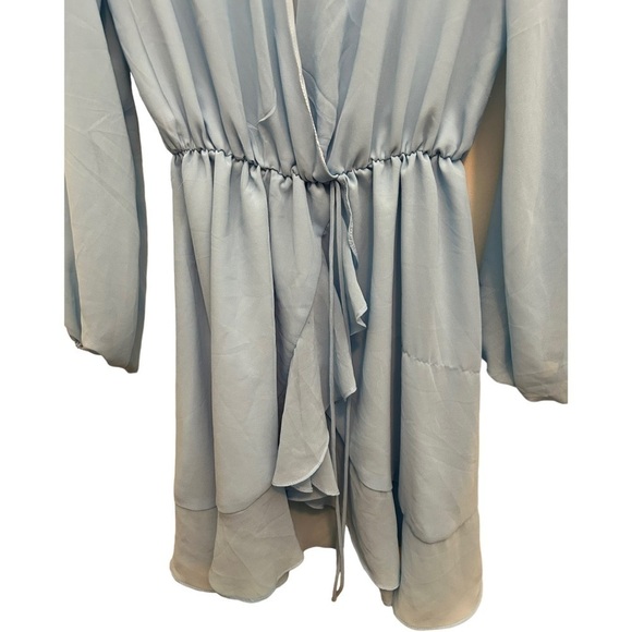 𝅺ALEXIA ADMOR Kathlyn Blouson Ruffle Skirt Mini Dress in light blue - Picture 4 of 14